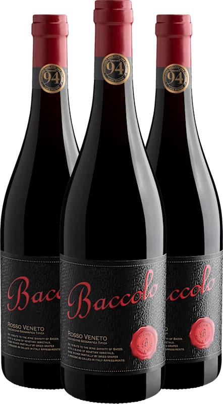 Kit 3 Baccolo Appassimento Rosso Veneto IGT por R$64,90 cada garrafa